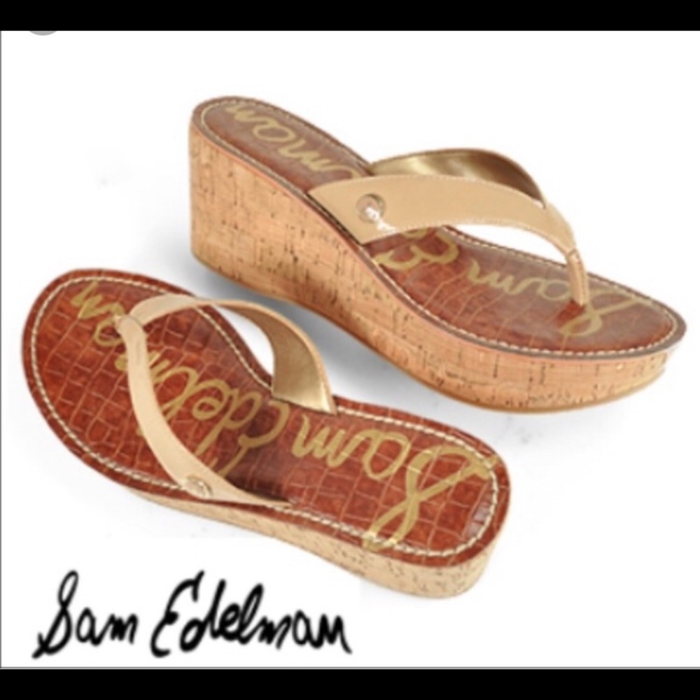 Sam Edelman Romy Cork Wedge Sandals 10